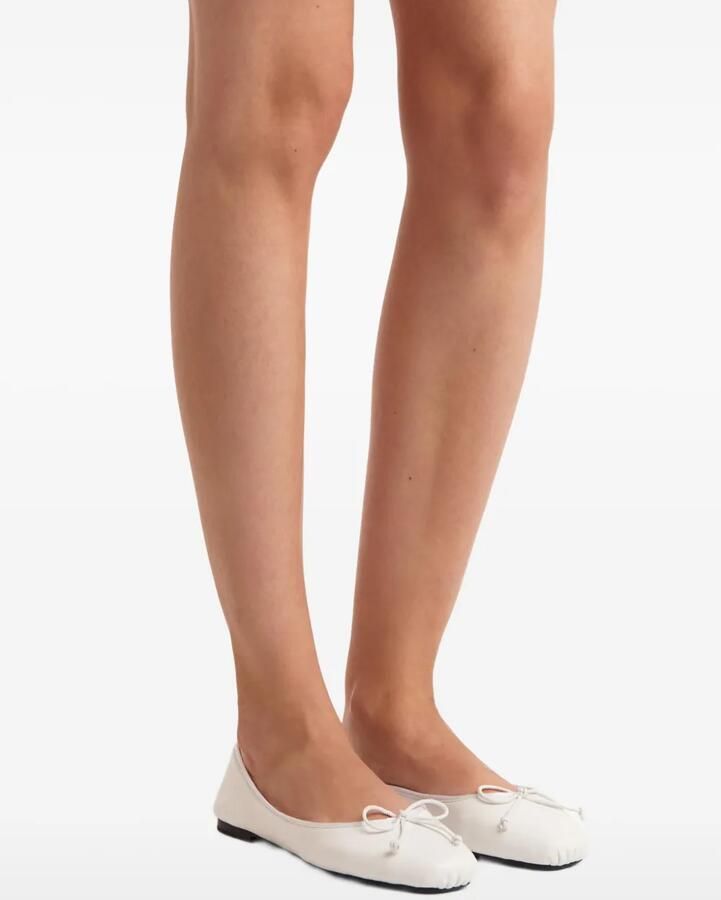 KHAITE Leren ballerina's met strik Wit - Foto 2