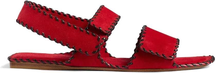 KHAITE Leren sandalen Rood