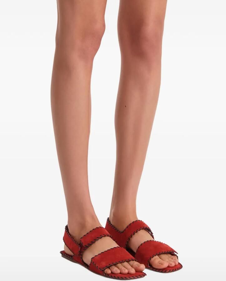 KHAITE Leren sandalen Rood - Foto 4