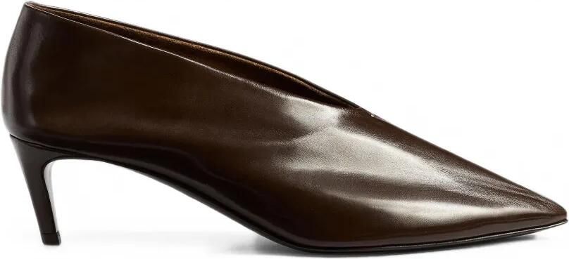 KHAITE Miriam pumps met puntige neus en ruches Bruin