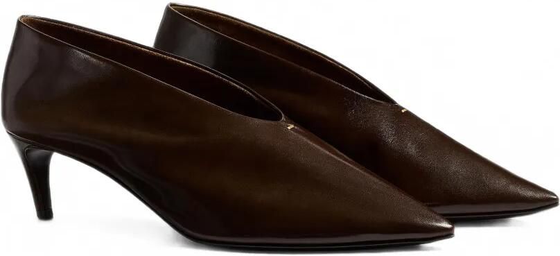 KHAITE Miriam pumps met puntige neus en ruches Bruin - Foto 5