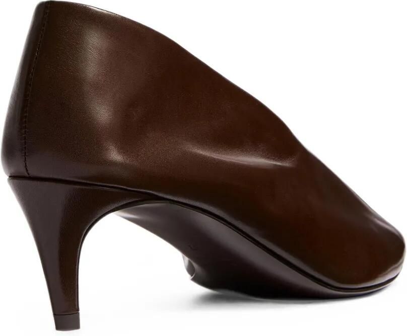 KHAITE Miriam pumps met puntige neus en ruches Bruin - Foto 3