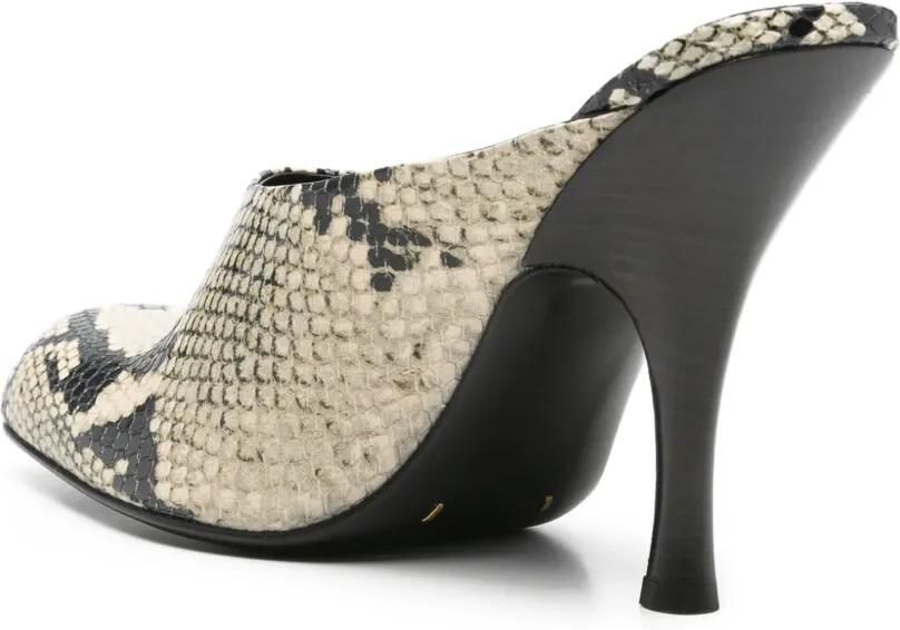 KHAITE Muiltjes met slangenleer-effect Beige - Foto 3