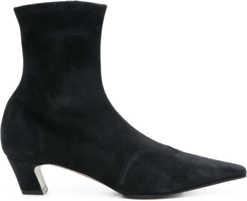 KHAITE Nevada stretch enkellaarzen met hak Blauw