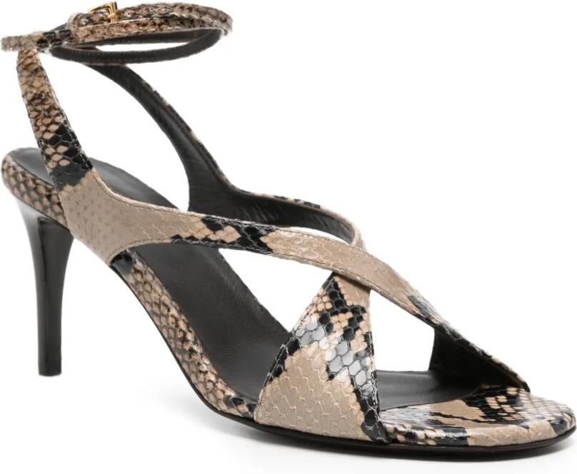 KHAITE Sandalen met slangenleer-effect Beige - Foto 3