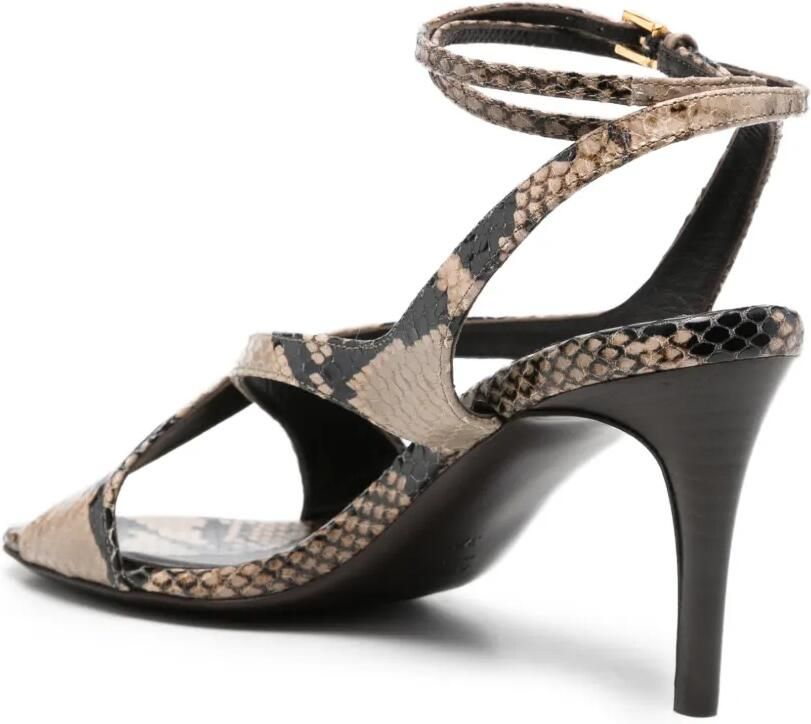 KHAITE Sandalen met slangenleer-effect Beige - Foto 2