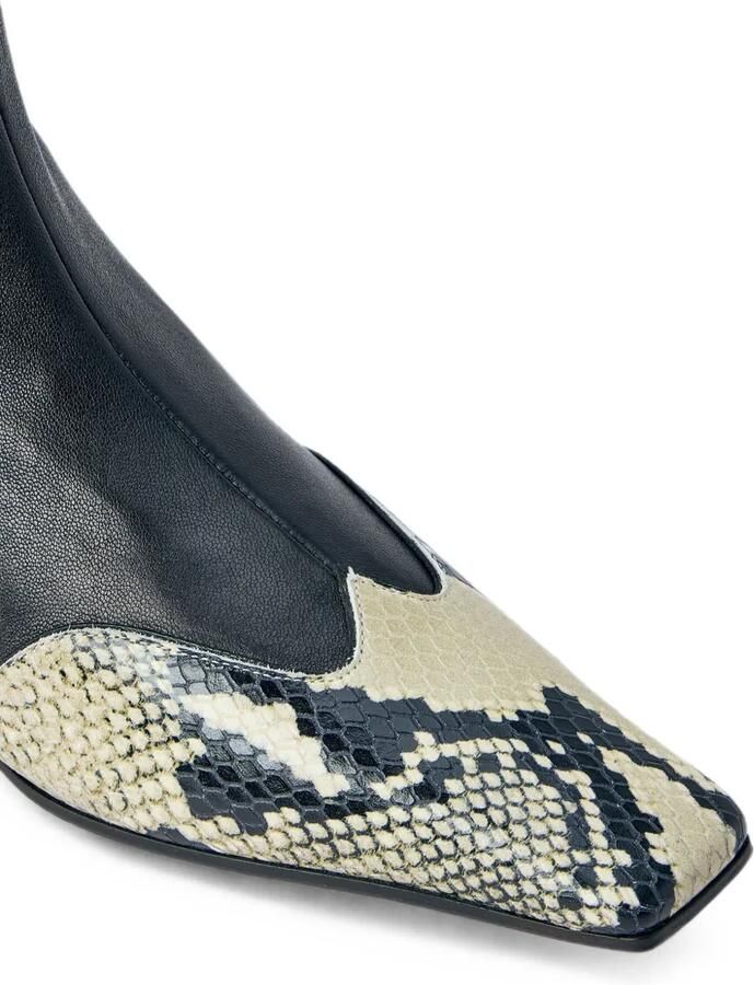 KHAITE snakeskin-effect pointed-toe ankle boots Zwart - Foto 3