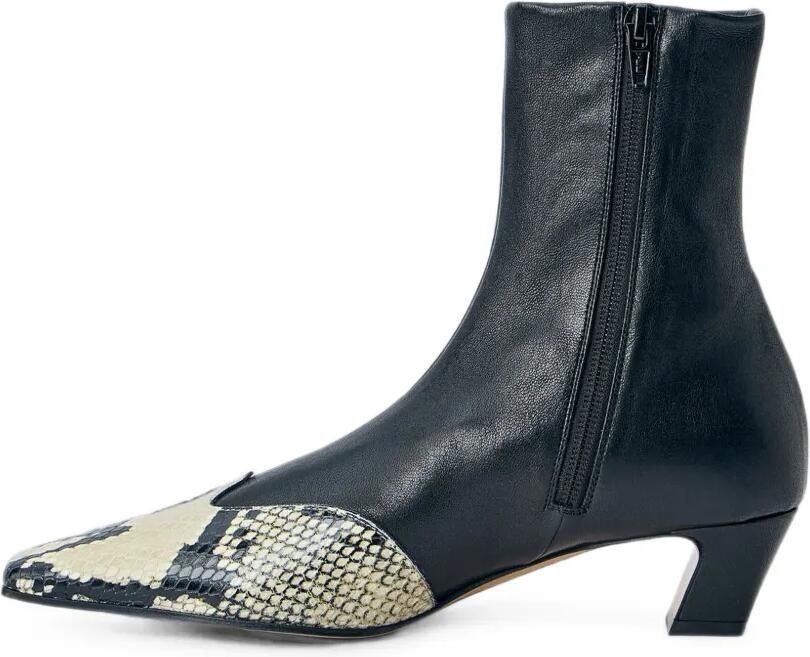 KHAITE snakeskin-effect pointed-toe ankle boots Zwart - Foto 4