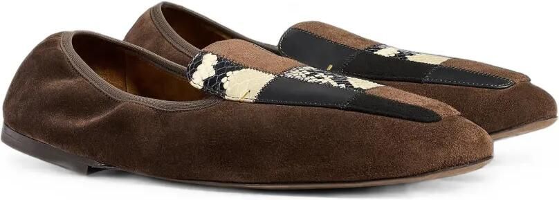 KHAITE Zoe ballerina's met patchwork Bruin - Foto 3