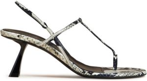 KHAITE Linden sandalen met slangenhuidprint Beige