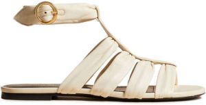 KHAITE Perth leren sandalen Beige