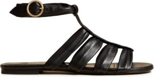 KHAITE Perth leren sandalen Zwart
