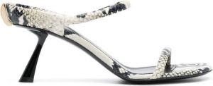 KHAITE Seigel sandalen met slangenhuidprint Wit