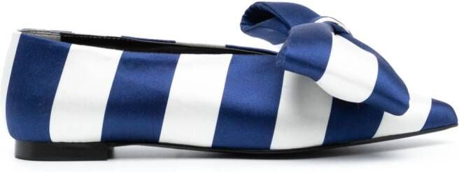 Kimhekim Gestreepte ballerina's Blauw