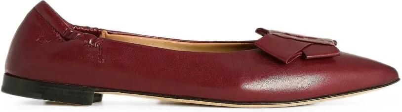 Kiton bow-detail pointed-toe ballet flats Rood
