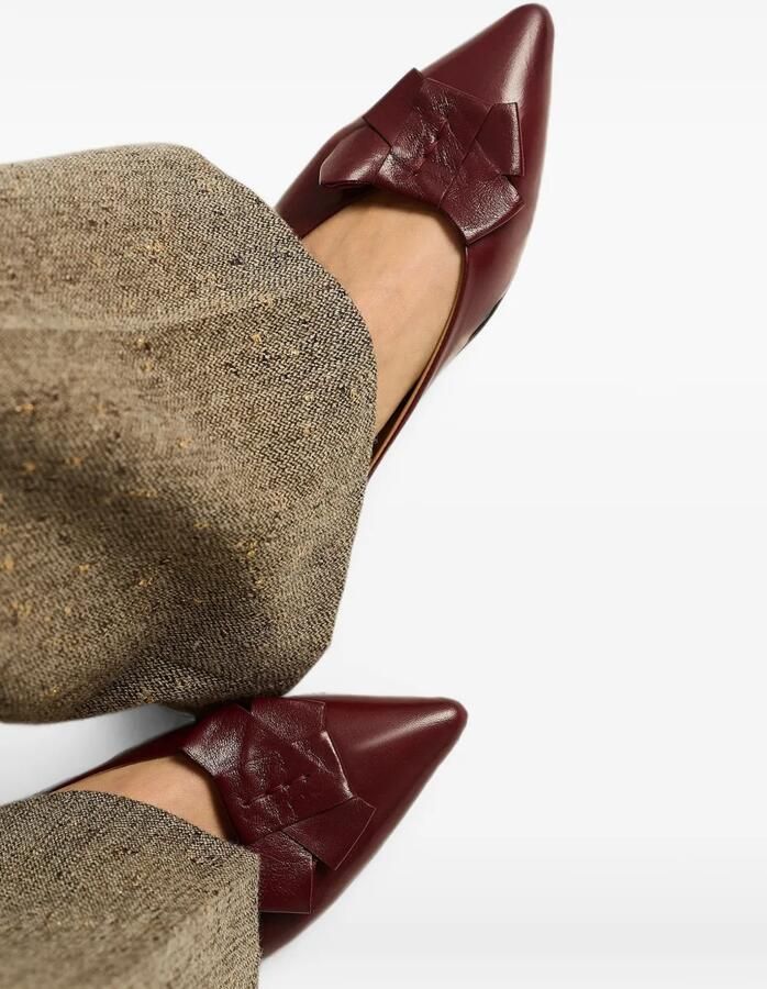 Kiton bow-detail pointed-toe ballet flats Rood - Foto 3