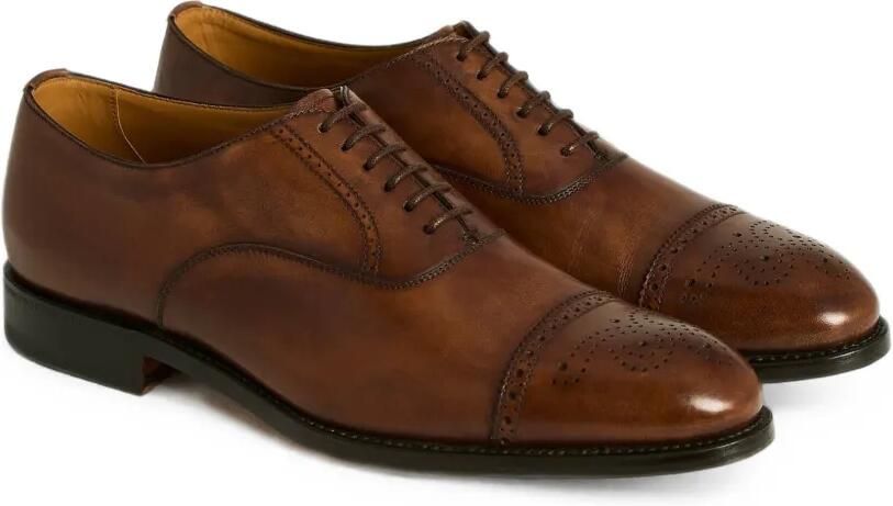 Kiton brogue-detail oxford shoes Bruin - Foto 4