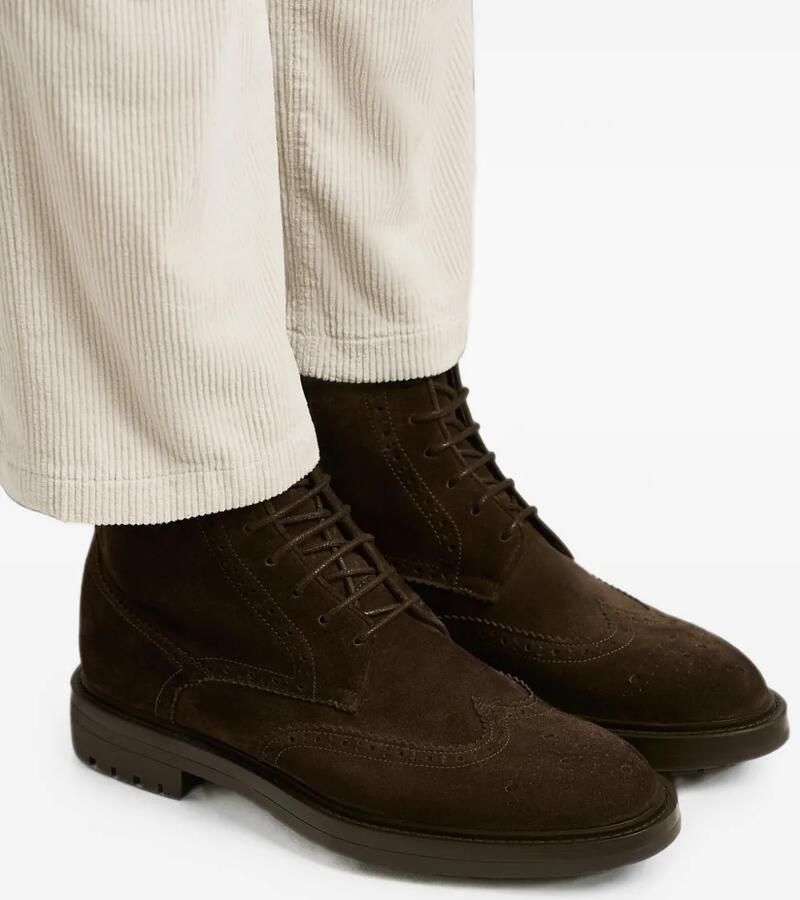 Kiton brogue-detail suede boots Bruin - Foto 2
