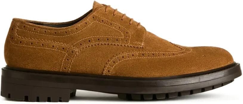 Kiton brogue-patterned suede derby shoes Bruin