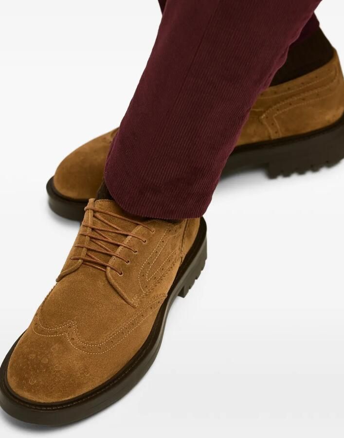 Kiton brogue-patterned suede derby shoes Bruin - Foto 2