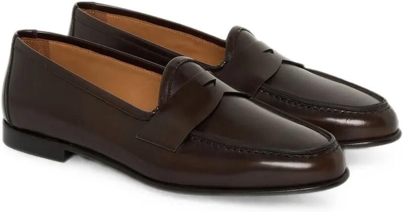 Kiton brushed-leather loafers Bruin - Foto 5