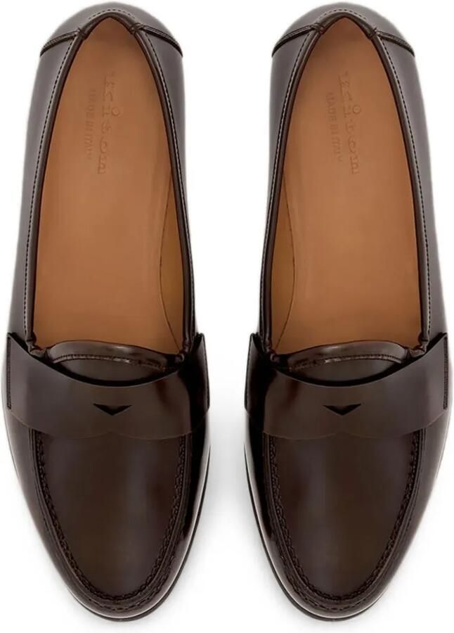 Kiton brushed-leather loafers Bruin - Foto 3