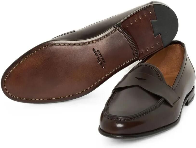 Kiton brushed-leather loafers Bruin - Foto 4