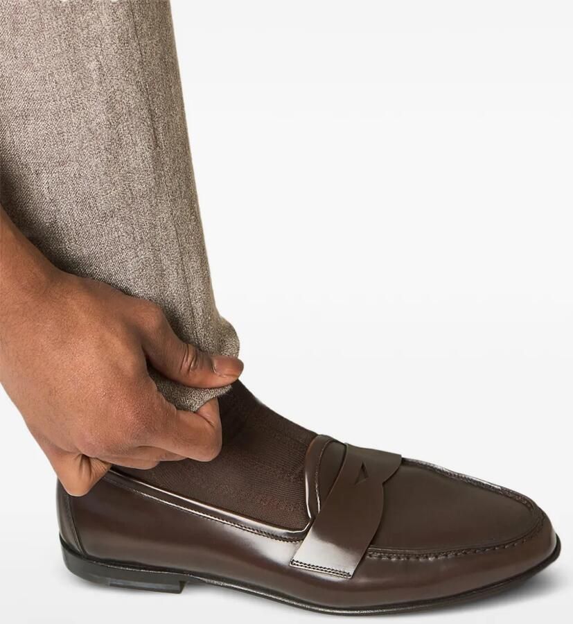 Kiton brushed-leather loafers Bruin - Foto 2