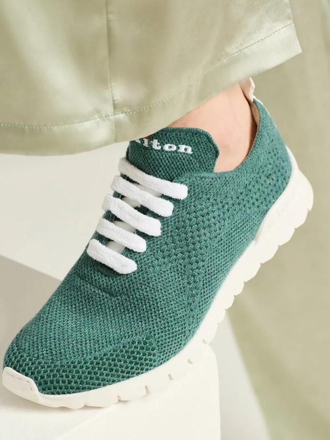 Kiton Fits cashmere sneakers Groen - Foto 3