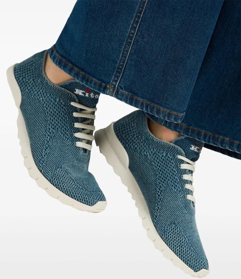 Kiton Fits cotton sneakers Blauw - Foto 2