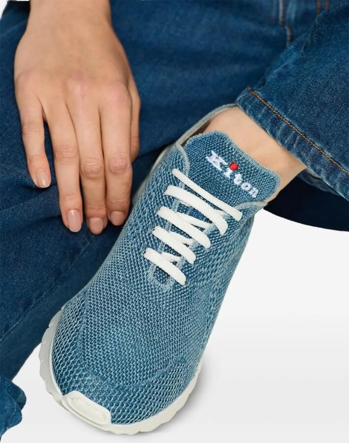 Kiton Fits cotton sneakers Blauw - Foto 4