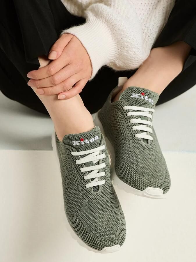 Kiton Fits cotton sneakers Groen - Foto 4