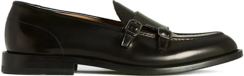 Kiton Geborstelde gespschoenen met dubbele gesp Zwart