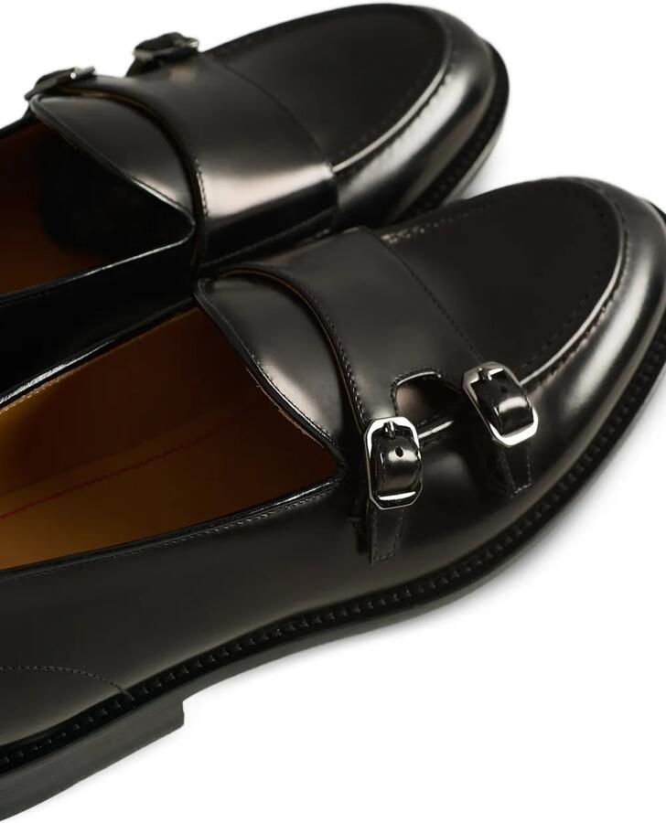 Kiton Geborstelde gespschoenen met dubbele gesp Zwart - Foto 2