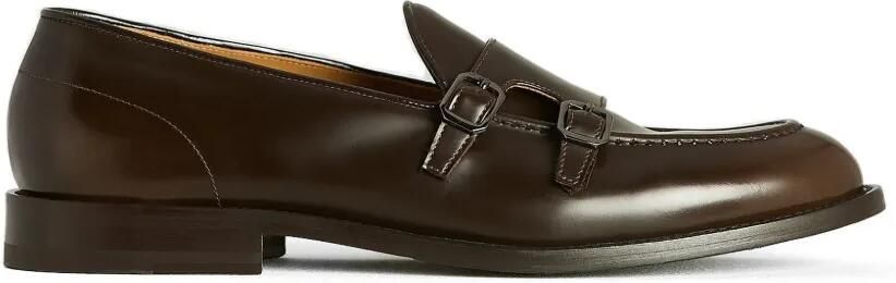 Kiton Gespschoenen met dubbele bandjes en ronde neus Bruin