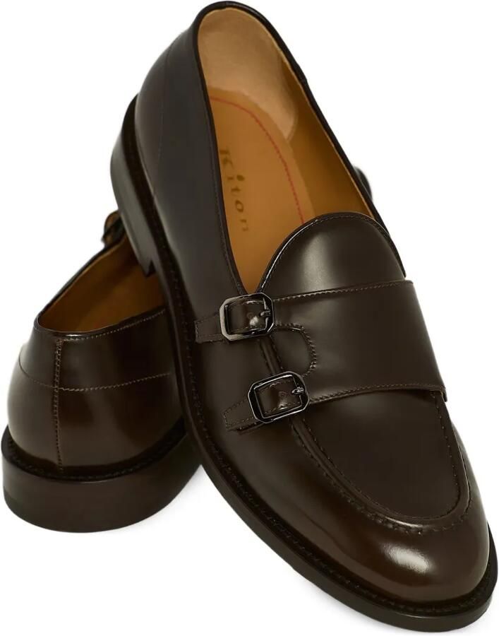 Kiton Gespschoenen met dubbele bandjes en ronde neus Bruin - Foto 3