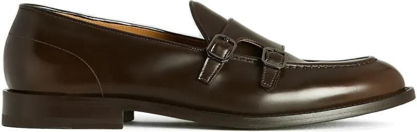Kiton Gespschoenen met dubbele bandjes en ronde neus Bruin