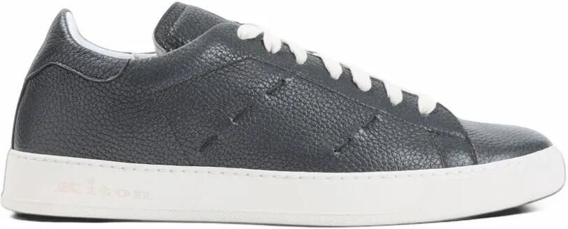 Kiton grained-leather low-top sneakers Grijs