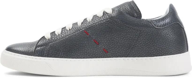 Kiton grained-leather low-top sneakers Grijs - Foto 4