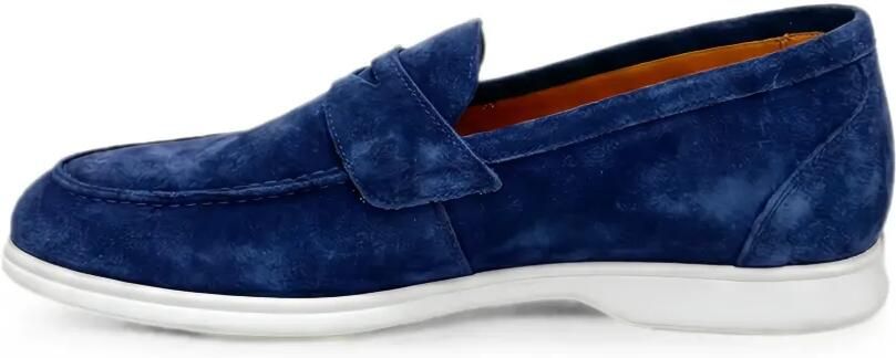 Kiton Kalfsleren kalfssuède penny loafers Blauw