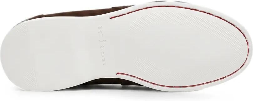 Kiton Kalfsleren kalfssuède penny loafers Blauw - Foto 3