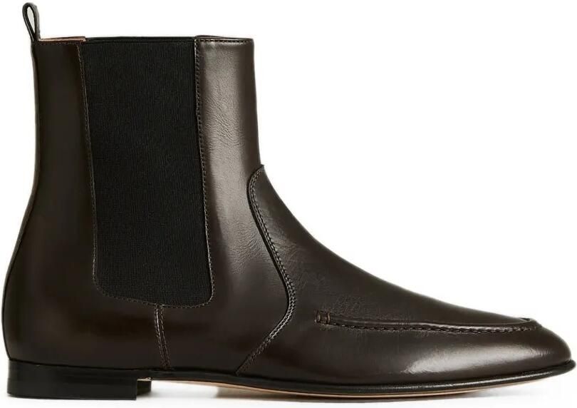 Kiton Chelsea leren enkellaarzen Bruin