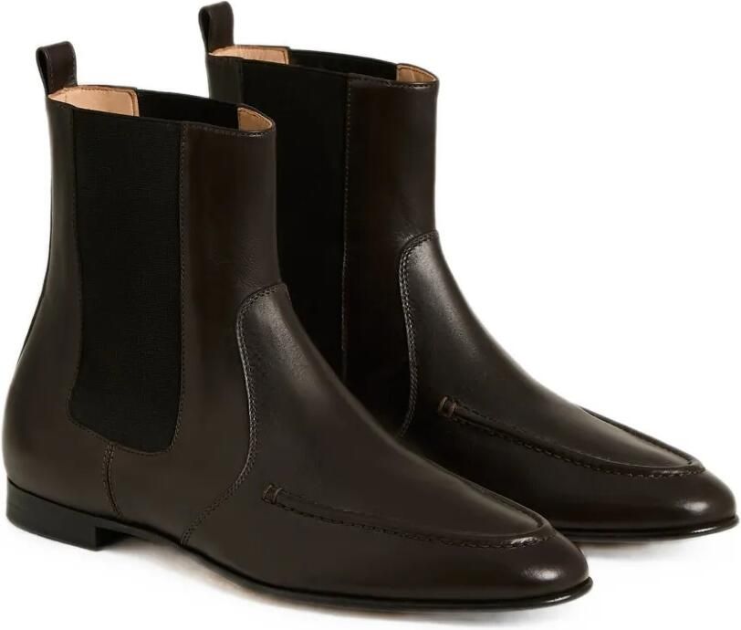 Kiton Chelsea leren enkellaarzen Bruin - Foto 5