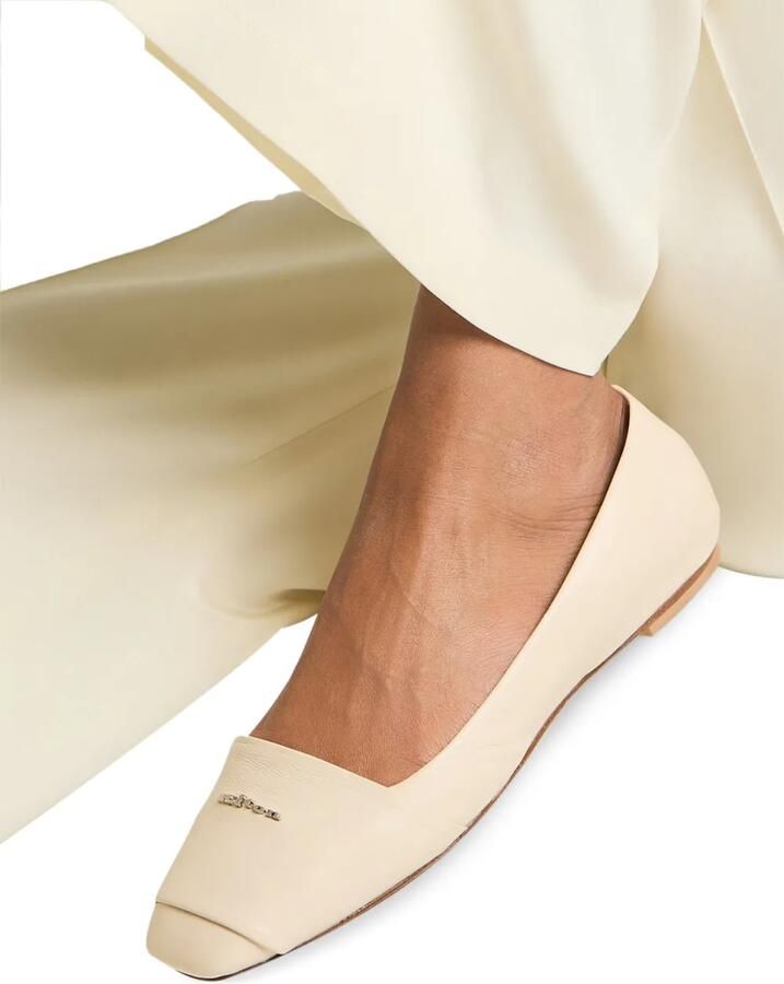 Kiton Leren ballerina's met logoplakkaat Beige - Foto 2