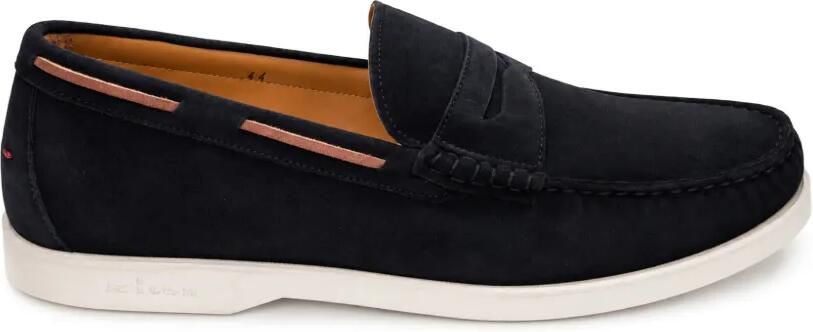 Kiton Leren loafers met suède afwerking Blauw