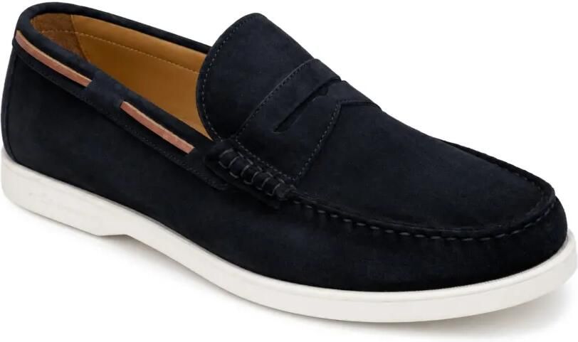 Kiton Leren loafers met suède afwerking Blauw - Foto 3