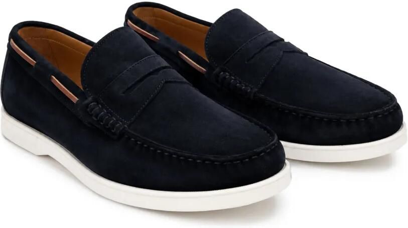 Kiton Leren loafers met suède afwerking Blauw - Foto 4