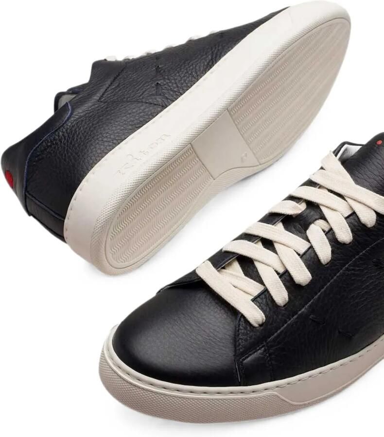 Kiton Leren sneakers met stiksels Zwart - Foto 3