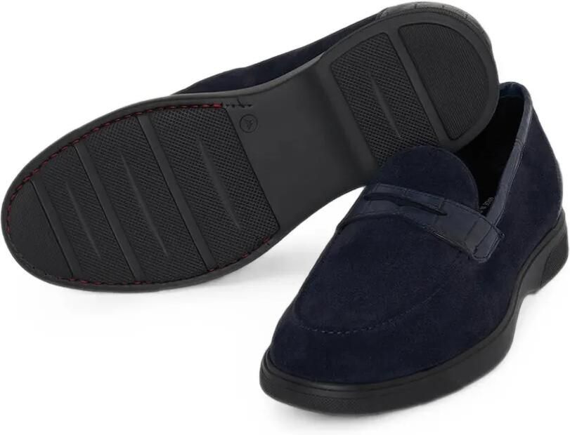 Kiton Loafers met reptiel-effect en vlakken Blauw - Foto 4