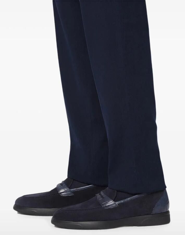Kiton Loafers met reptiel-effect en vlakken Blauw - Foto 3